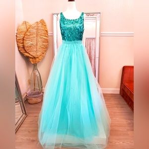NEW Teal/Aqua Blue Prom Dress size XS